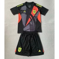 Camiseta España Portero Primera Equipación Replica Eurocopa 2024 para niños mangas cortas (+ Pantalones cortos)